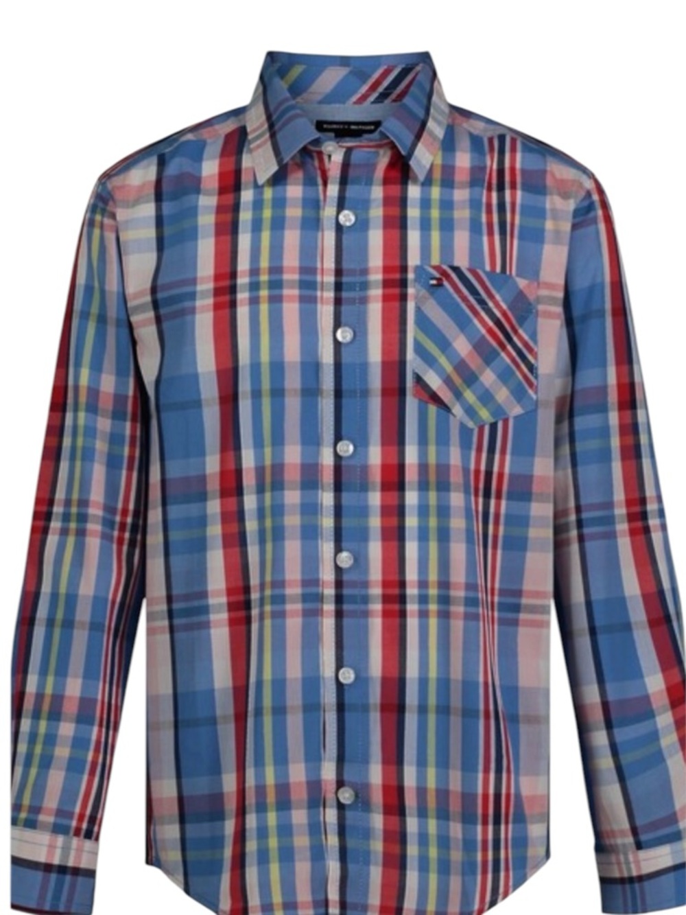 NWT Tommy Hilfiger Boys Plaid Button-Down Shirt Classic Preppy Spring Summer